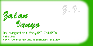 zalan vanyo business card